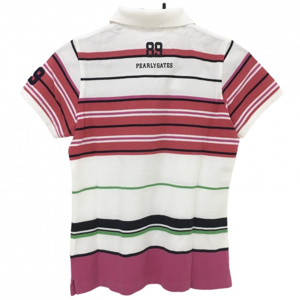 スポーツ別 【新品】パーリーゲイツ 半袖ポロシャツ ピンク×レッド