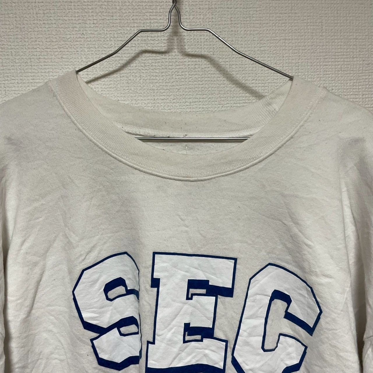 トレーナー 長袖 ホワイト スウェット ビッグプリント SEC