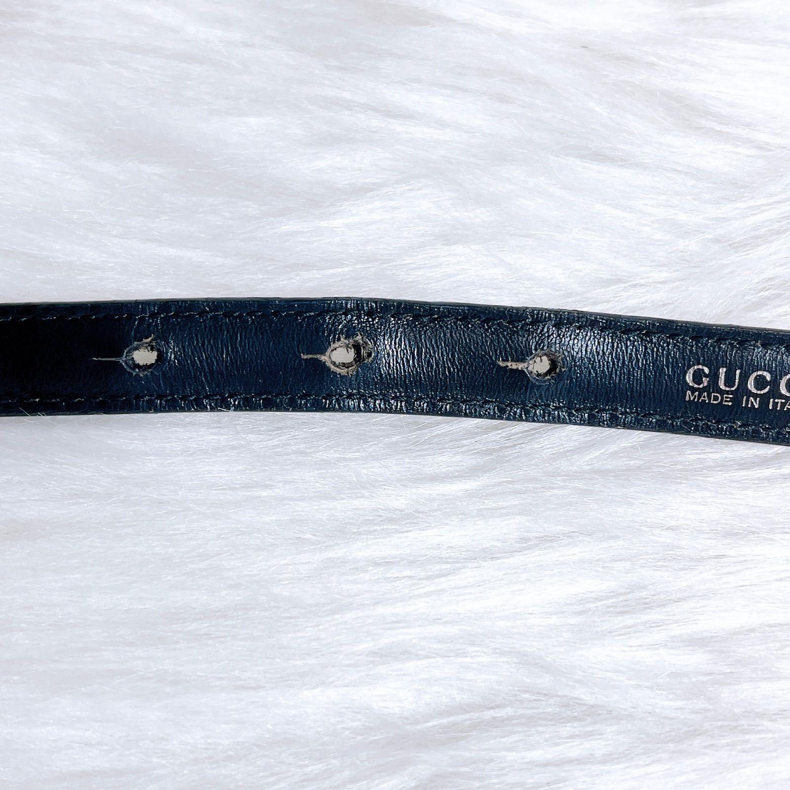 【美品】GUCCI ベルト シルバーバックル 細ベルト パテントレザー  黒 美品】GUCCI ベルト シルバーバックル 細ベルト パテントレザー