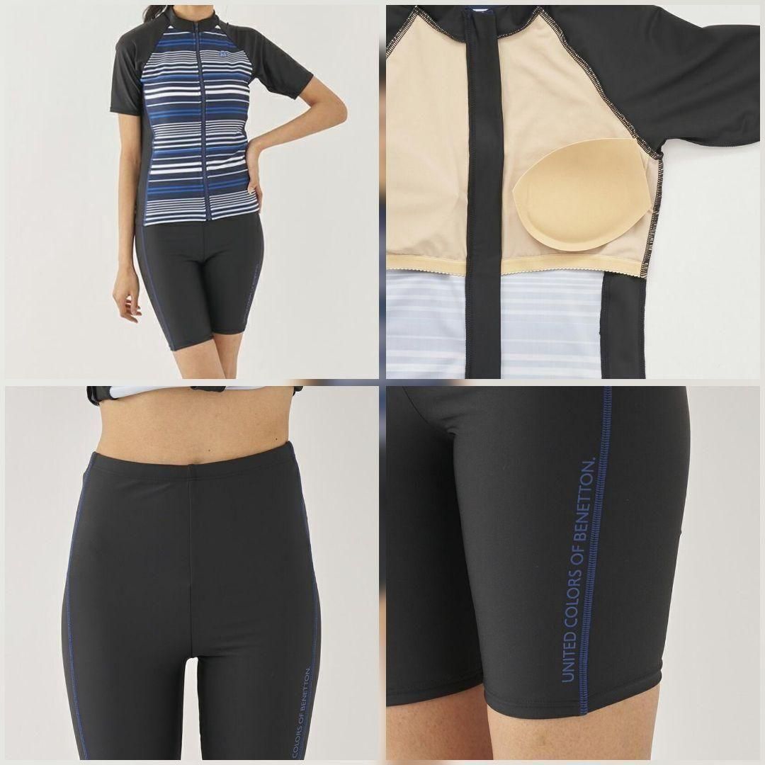 新品♪2点ベネトン 9M レディース フィットネス水着２点セットBL＆OG ベネトン benetton レディース 水着 スイムウェア 上下2点セット