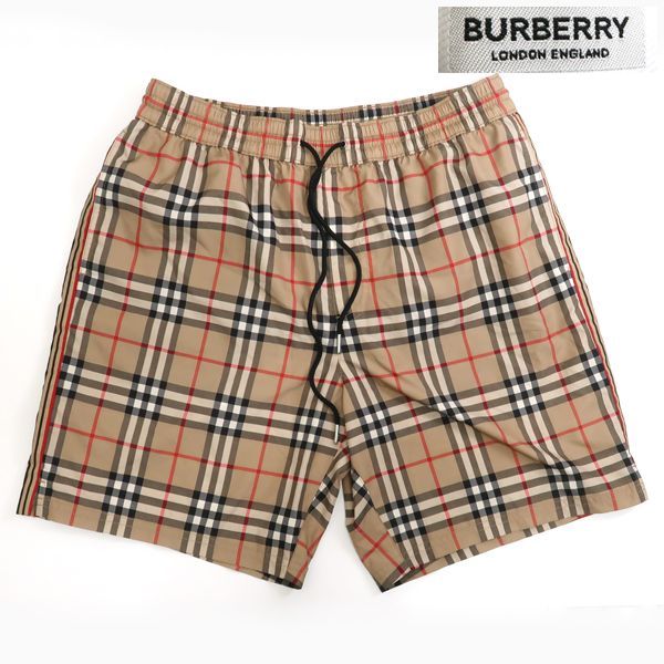 BURBERRY チェック柄スイムパンツ140cm チェック スイムショーツ (アーカイブベージュ) - メンズ