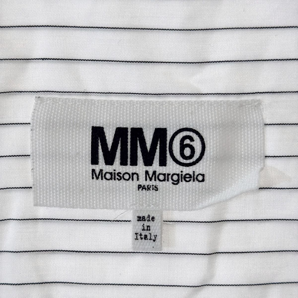 MM6 Maison Margiela  エムエムシックス メゾン マルジェラ 18SS ストライプジャージーショートスリーブシャツ S32CT0974 ブラック ホワイト 38 ITC3CXFLDCOY MM6 Maison Margiela エムエムシックス メゾン マルジェラ 18SS