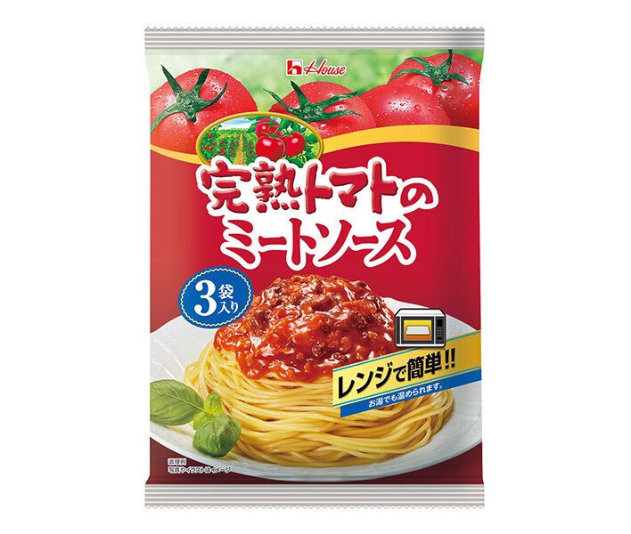 ハウス食品 完熟トマトのミートソース 3袋入り 390g 130g×3袋 ×12個入× 2ケース ｜ パスタ ソース トマト ミート レトルト