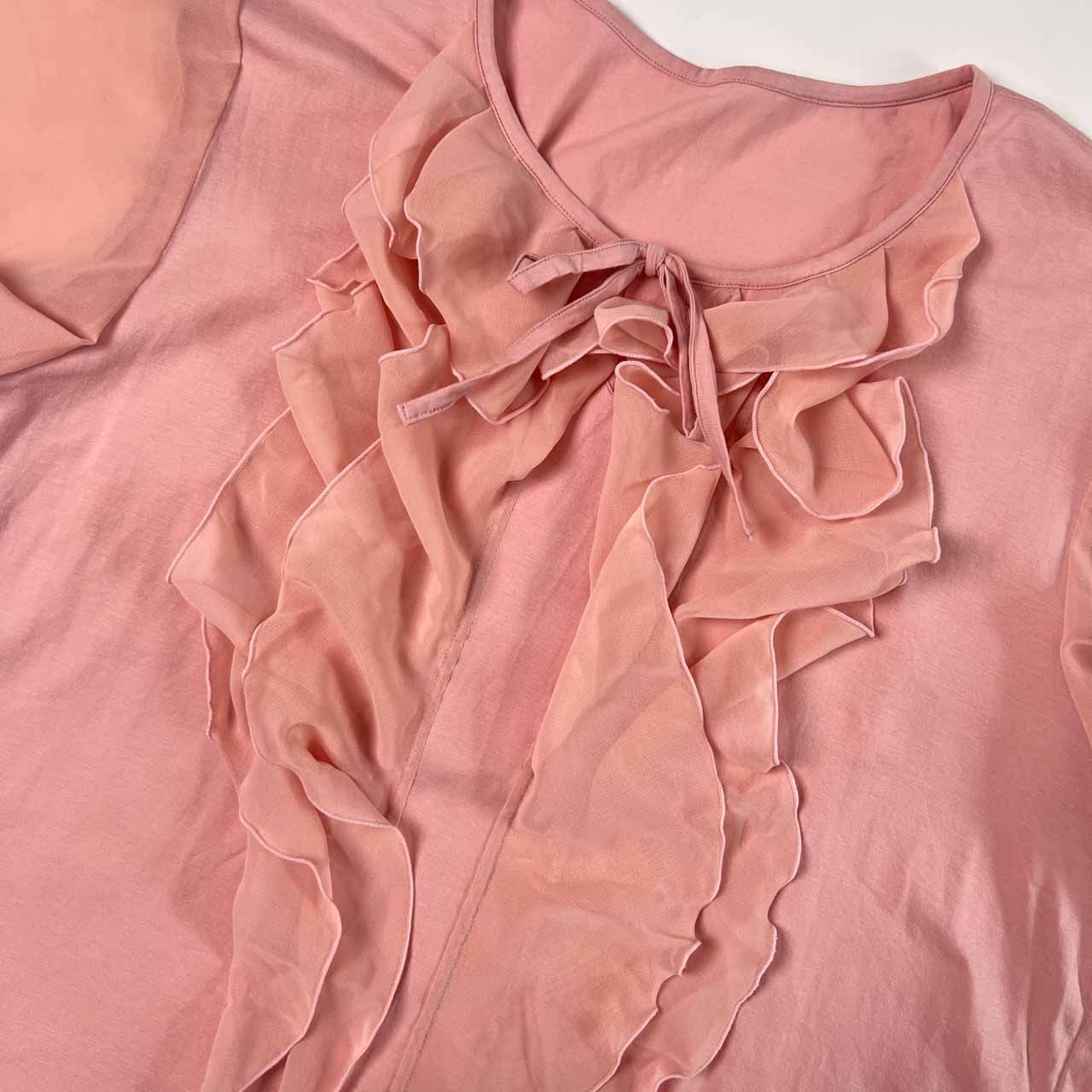 Leilian レリアン フリル デザイン 半袖 Tシャツ カットソー
