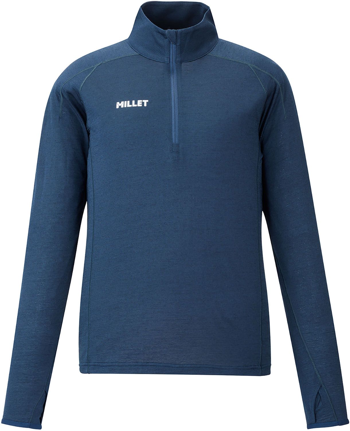 ミレー MILLET アウトドア UBIC WOOL ZIP LS W ベースレイヤー ロングスリーブ 長袖 トレッキング 登山 ハイキング 速乾 耐久性 保温 調湿 防臭 ハーフジップ MIV03215 N7317 SAPHIR