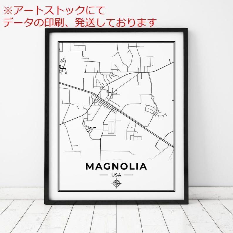 mz ポスター A1 アウトレット サイズ (~A4まで対応可) マグノリア地図