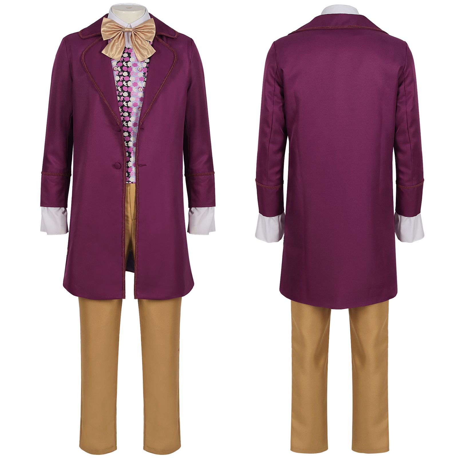 コスプレ服 メンズ ウィリーウォンカ 映画同款 人気 ポッケト 耐久性