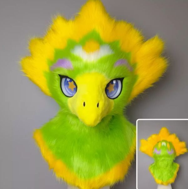 着ぐるみ ケモノ体 フルスーツ 鳥 クリーム 全身 ケモノ ファー