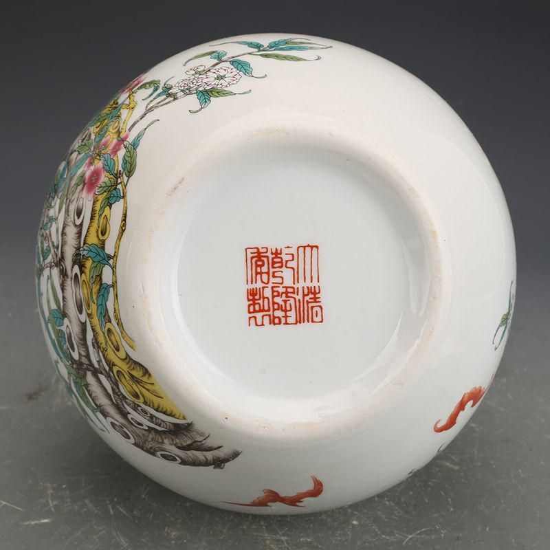 清乾隆粉彩福寿九桃天球瓶 景徳鎮 陶磁器 装飾品 現代工芸品 美術品 置物 清乾隆粉彩福寿九桃天球瓶 景徳鎮 陶磁器 装飾品 現代
