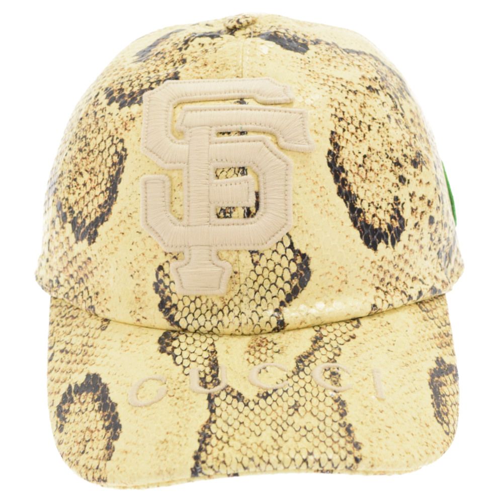 GUCCI (グッチ) サンフランシスコジャイアンツ刺繍 ベースボールキャップ GUCCI (グッチ) ×MLB SFロゴ サンフランシスコジャイアンツ 刺繍
