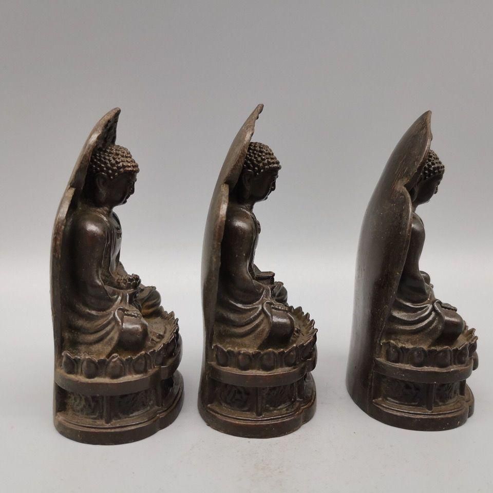 仏教美術 三宝仏 工芸品 美術品 置物 仏教美術 三宝仏 工芸品 美術品 置物