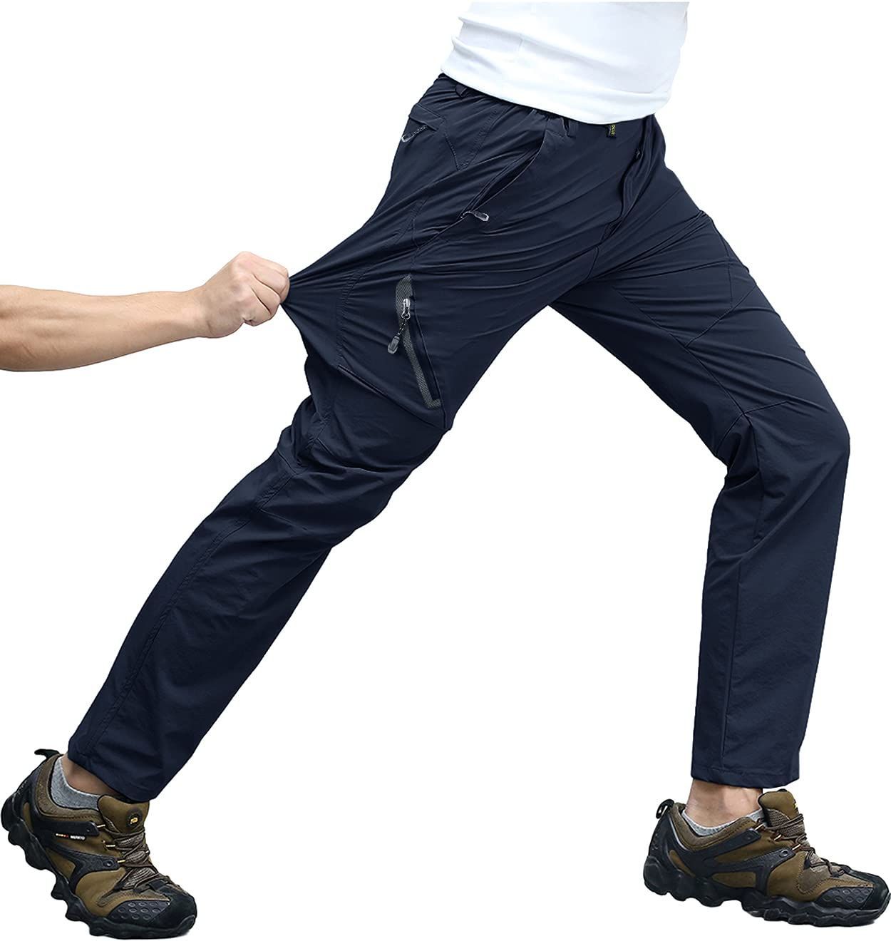 Size 4XL_Color ネイビー TACVASEN ゴルフパンツ メンズ ストレス 撥水 速乾パンツ お釣り ワークパンツ 多機能 スポーツウェア 透湿 マウンテン ネイビー 4XL