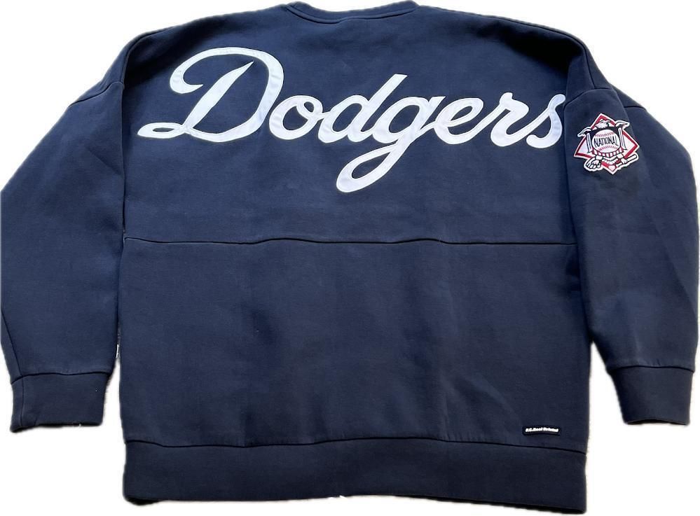 F.C.R.B. MLB TOUR TECH KNIT BIG CREWNECK エフシーレアルブリストル MLB ツアー クルーネック テック スウェット ドジャース 紺 L
