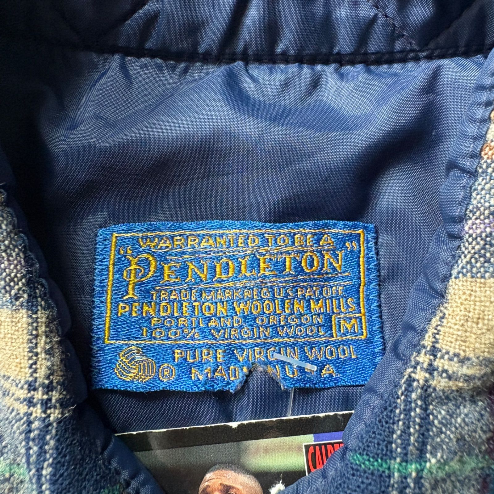 70s pendleton ウールネルシャツ チェック M ダメージあり