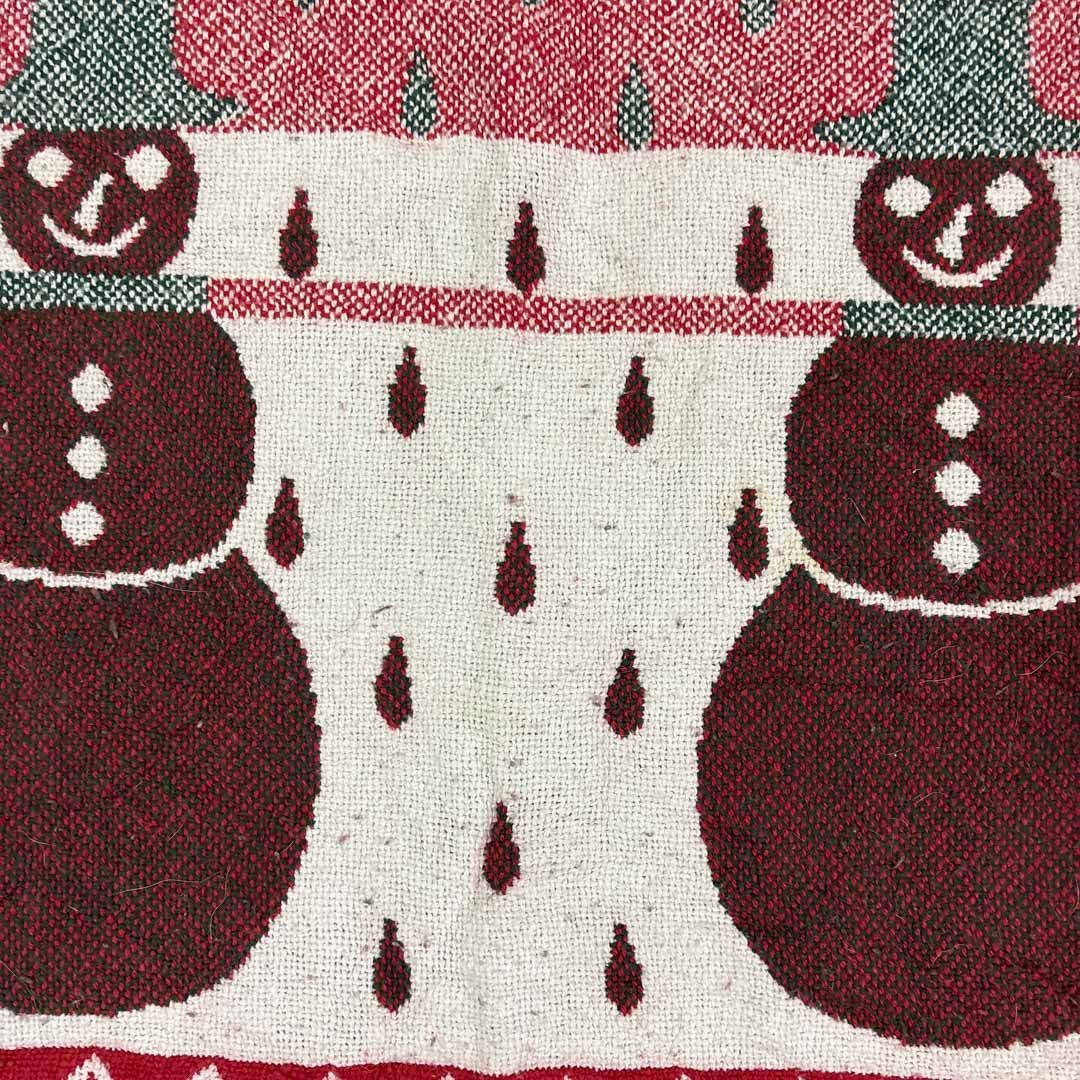 vintageラグ カーペット スペイン製 クリスマスツリー 雪だるま 2057