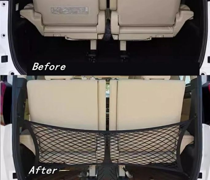 日産・セレナ SERENA 5代目 C27型 用 荷物固定 カートランクネット カーゴネット トランクネット 車用収納ネット 荷崩れ 伸縮性強い 荷物落下防止 内装パーツ 調整可能 収納スペース拡大 取り付単 1P 06359