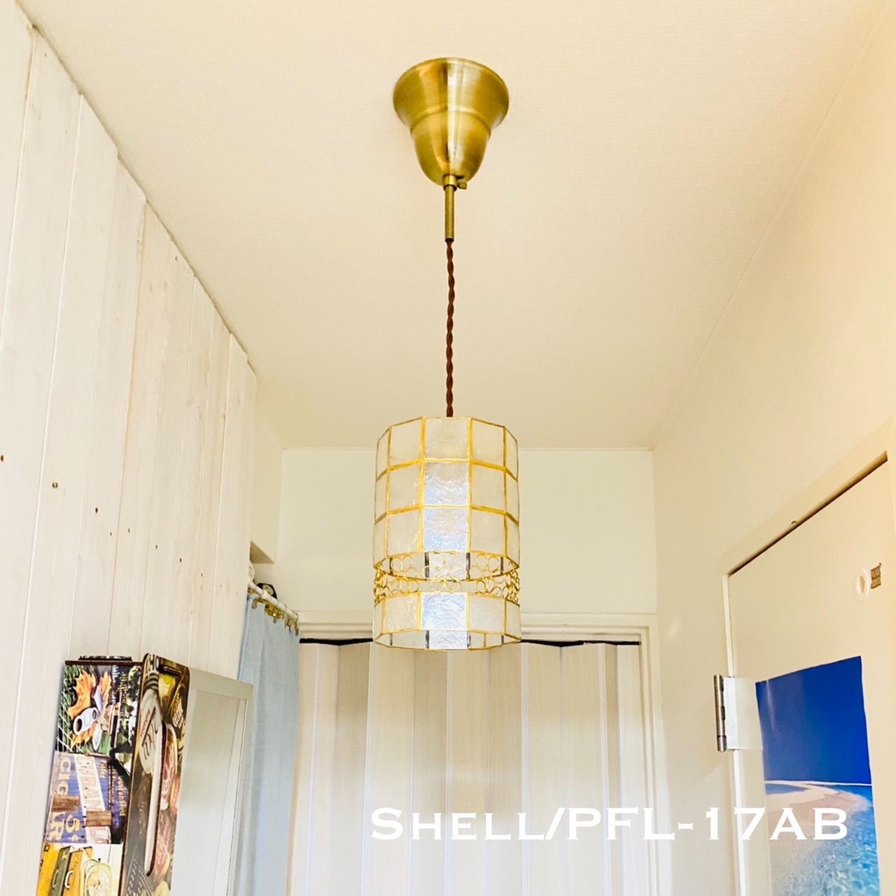 天井照明 ペンダントライト Shell/PFLAB E17 カピス貝 インテリア 楽天市場】ペンダントライト 4灯 LED電球専用 カピス貝 貝殻