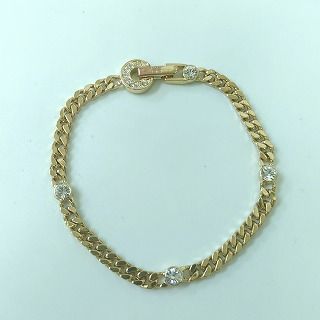 GIVENCHY ブレスレット ジバンシー 喜平チェーン ゴールド ストーン入り GIVENCHY ジバンシー クリスタル ラインストーン 喜平チェーン