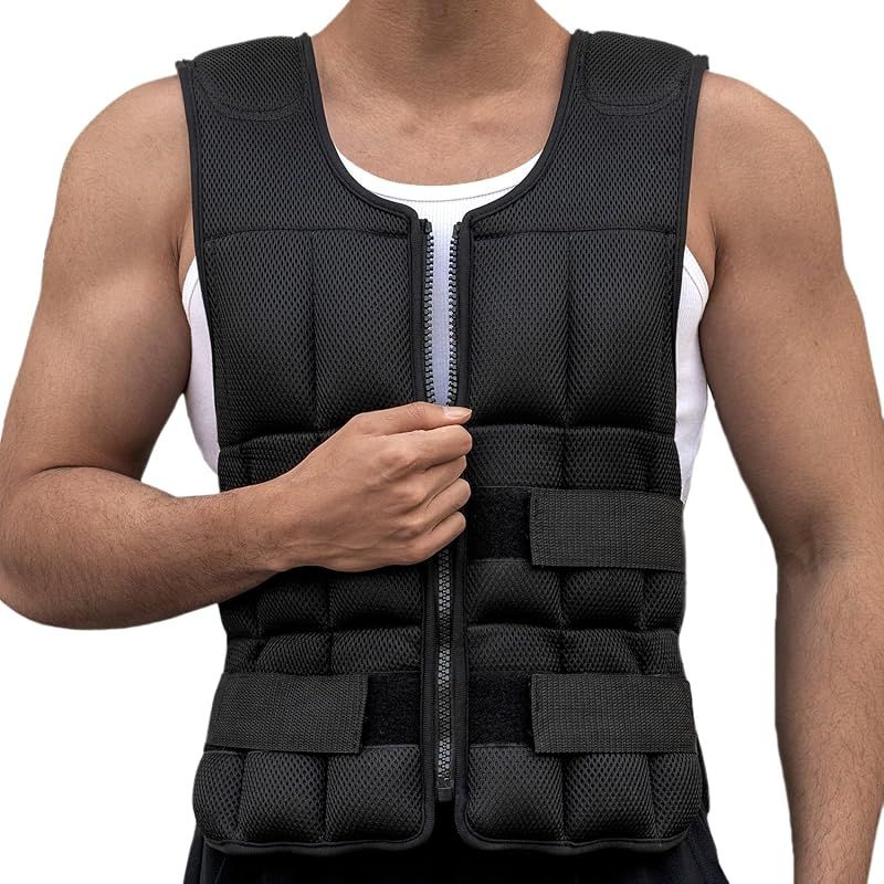 AIFY ウエイトベスト ウエイトジャケット 加重ベスト 重量調節可 20kg ウェイトベスト パワーベスト 筋トレ トレーニング ウォーキング ジャケット 肩パッド付き 速乾 通気 負荷運動 1