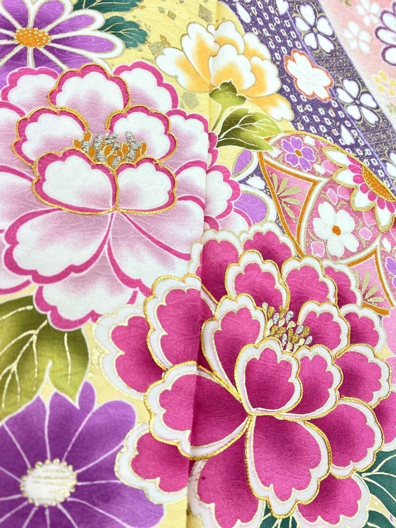 振袖 豪華 刺繍 金駒 金彩 紋意匠 身丈174cm パールトーン加工済 躾糸付 振袖 豪華 刺繍 金駒 金彩 紋意匠 身丈174cm パールトーン加工済 躾糸