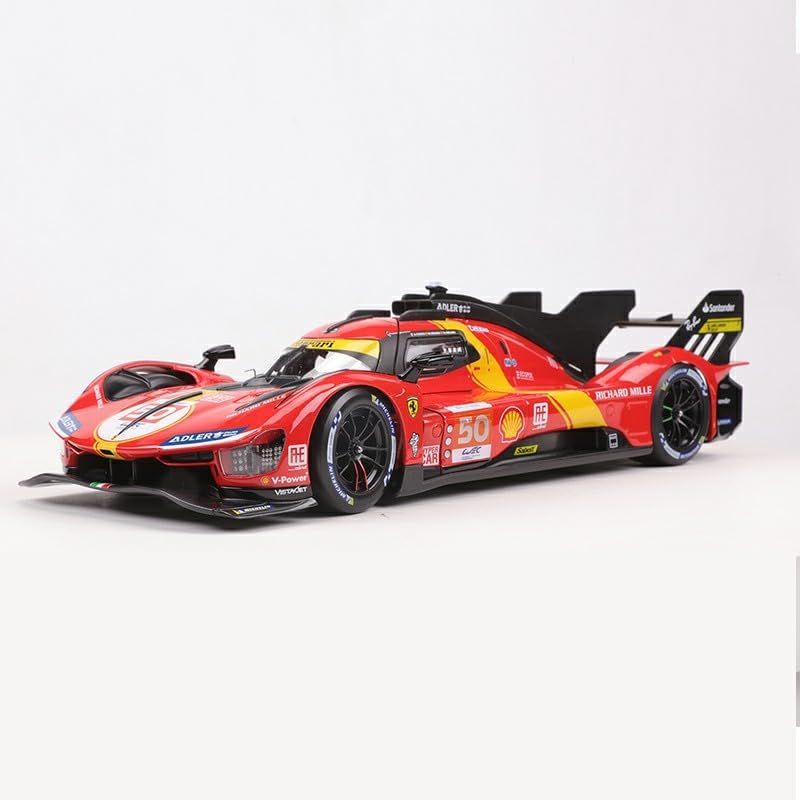 Bburago 1 18 フェラーリ 499P LMHダイキャストカー Ferrari 499P WECプロトタイプレーシングカー ル マン24時間レース優勝 Hypercar 51号車 完成品 ライセンス付 ギフト 装飾 コレクション