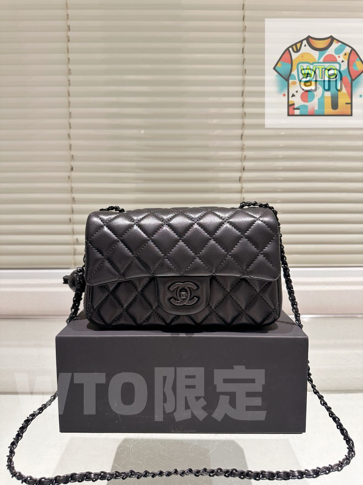 CHANEL ボディバッグ メッシュデザイン並行輸入 バックパック、メッシュ & シャイニー ラムスキン、ブラック