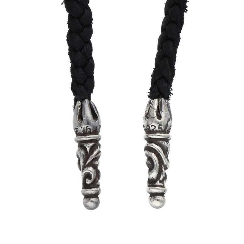 人気アイテムお得に購入！ クロムハーツ FILIG|CROSS-XSM LB|フィリグリークロスXS wレザーブレイド|シルバーネックレス メンズ 最安値に挑戦。