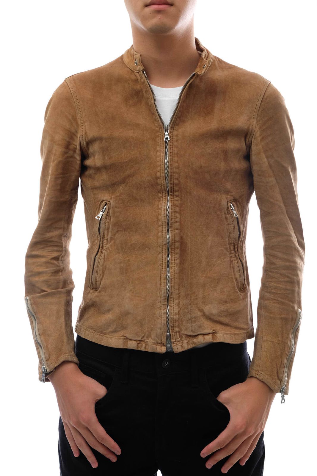 ◇美品◇JAMES GROSE◇ライダースジャケット◇襟ボア脱着可◇英国製