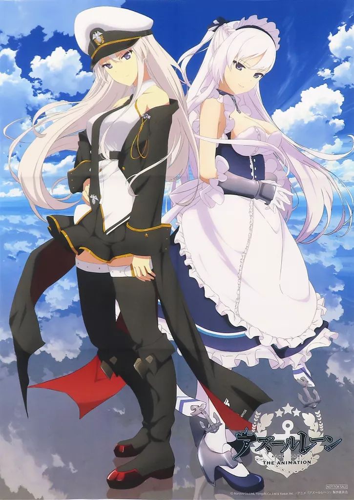 アズールレーン　2周年記念描きおろし　複製原画　B2 中古】ポスター 描き下ろしB2布ポスター エンタープライズ＆ベル