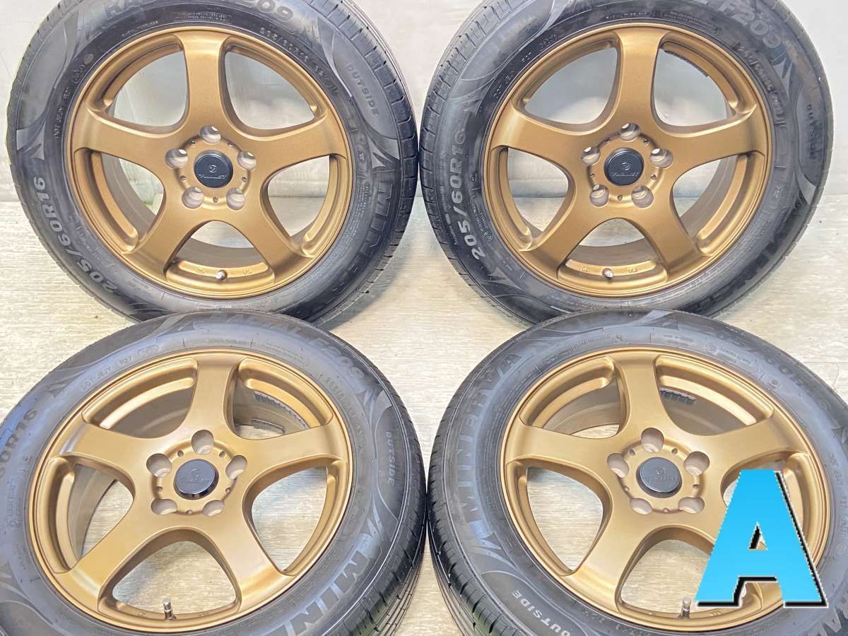 205/60R16  n　 ミネルバ　RADIAL F209 n　 FINALIST n16x6.5 38 114.3-5穴 n中古タイヤ サマータイヤ ホイールセット 4本セットn s16241005001