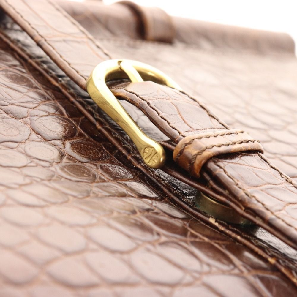 □ エンリケロエベナッペ ビジネスバッグ レザーバッグ クロコ型押し