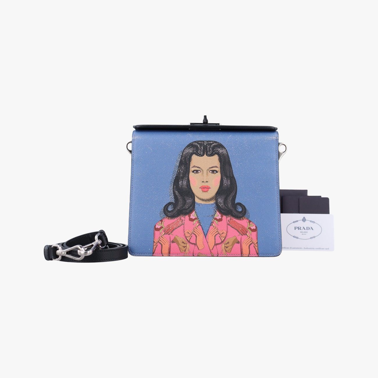 プラダPrada2014 版 女性の顔 アート マルチ サフィアーノレザー 239|H