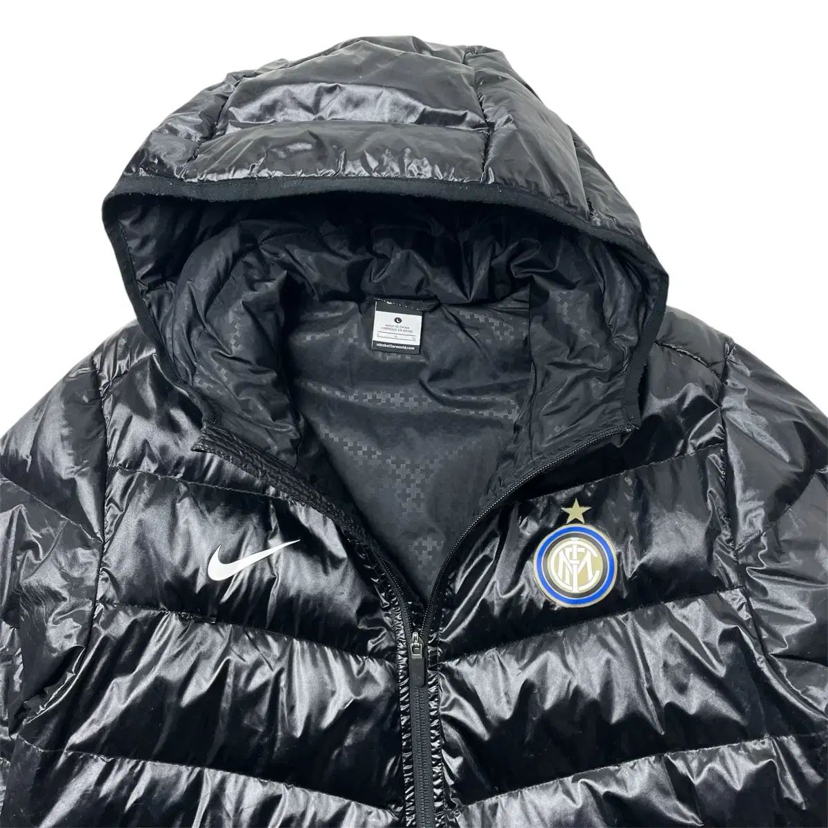 Nike(ナイキ） 光沢 ダウンジャケット 黒 L - メルカリ