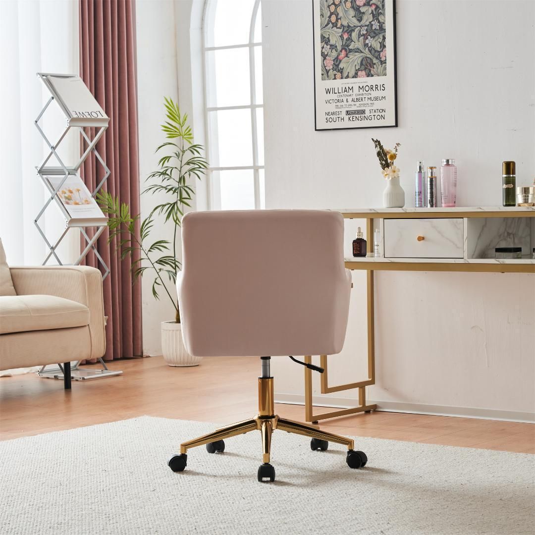 目玉新作】ピンク デスクチェア 椅子 回転 昇降 肘あり 背もたれあり yew3 