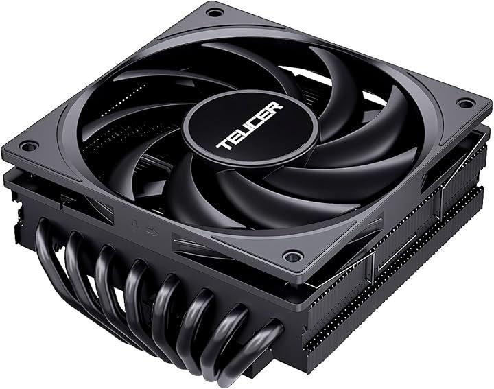 スモールラボ UT75 CPUクーラー 8本ヒートシンク搭載 トップフロークーラー 120mm 高さ77mm LGA1700|1200|115X AMD AM5|AM4ソケットに対応 4pin PWM 800-2400rpm ブラック