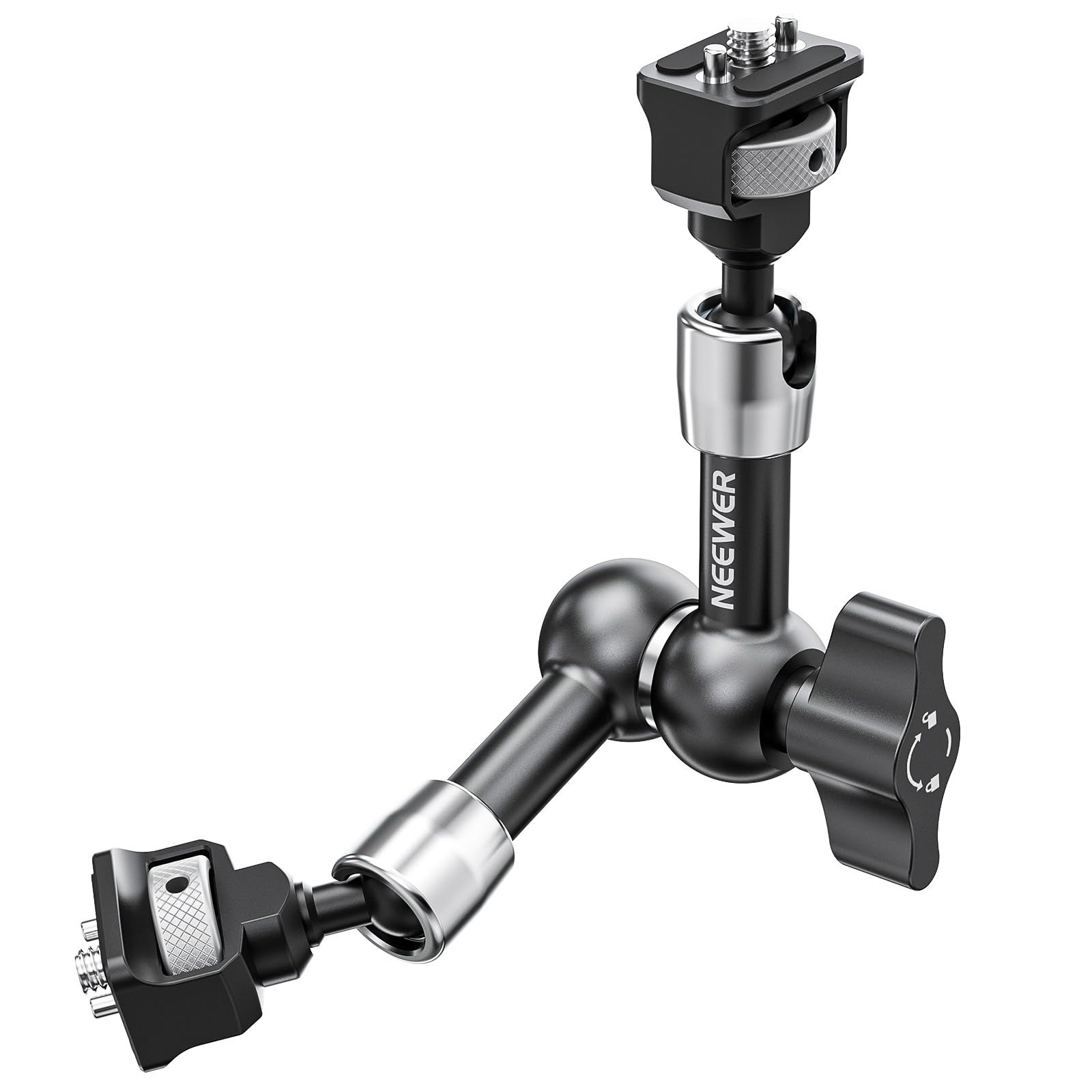 NEEWER 18cmマジックアーム 関節式アーム 360°ボールヘッド|ARRI位置決めピン|1|4 ネジ付き カメラモニターマウント|DSLR|アクションカメラ|モニター|ビデオライト用 ST07