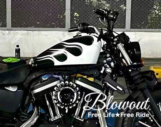 Blowout 2.1ガロン タンクカバー シェル XL1200X XL1200V 48 72 フレイムス スポーツスター フェアリング ハーレー クイックリリース