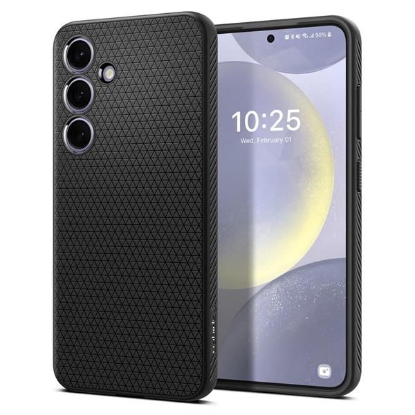 Galaxy S24_マット・ブラック 【18年社歴の技術力】Spigen Galaxy S24 ケース 耐衝撃 SC-51E | SCG25 ソフトケース 米軍MIL規格取得 カメラ保護 傷防止 衝撃吸収 Qi充電 ワイヤレス充電 リキッド・エアー AC