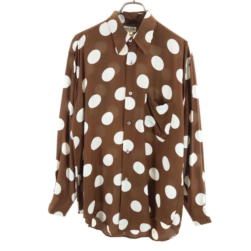 ポールスミス ドット 長袖 シャツ M ブラウン系 Paul Smith