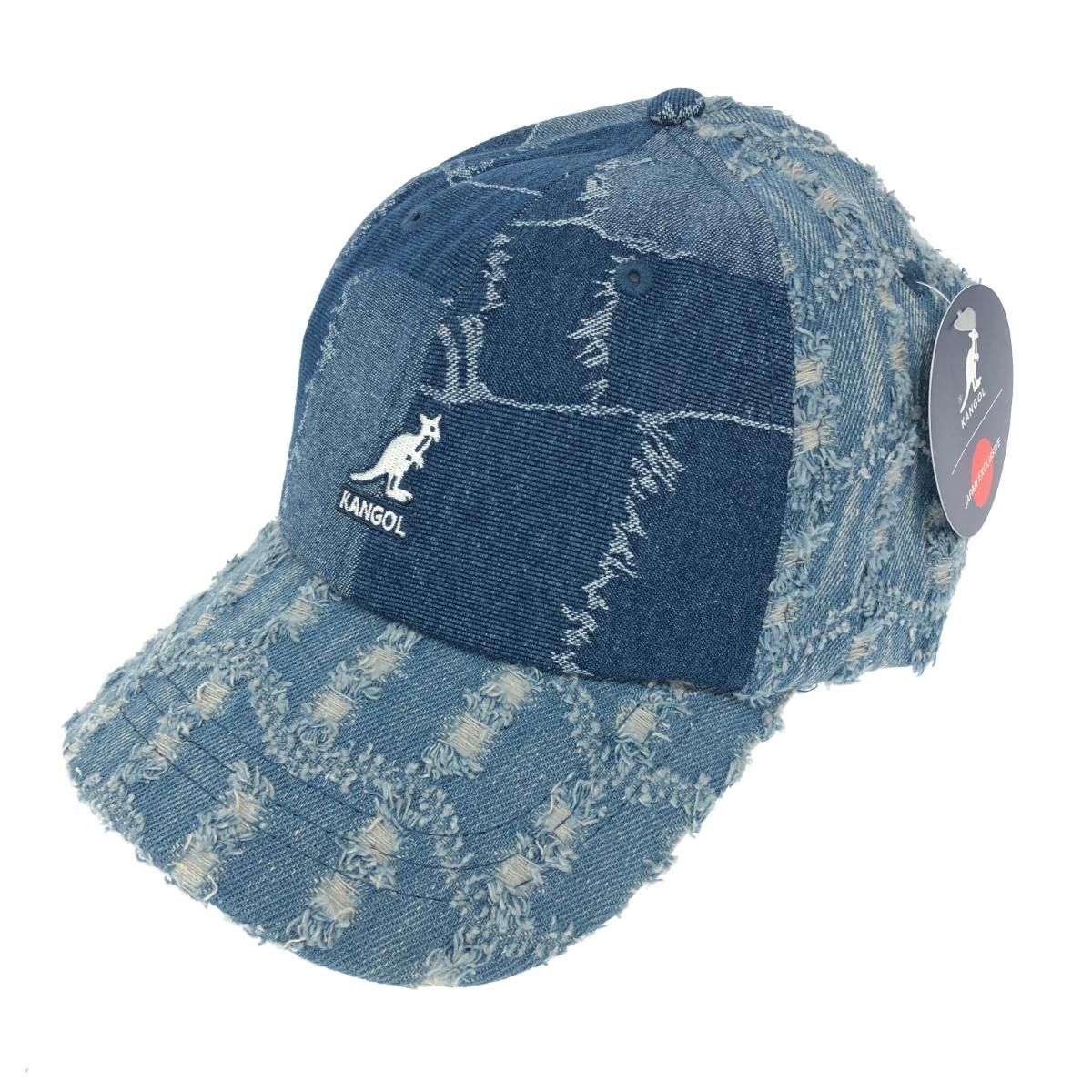 未使用品 KANGOL カンゴール onesize キャップ 帽子  ブルー デニムパッチワーク 綿 ユニセックス　240001112521