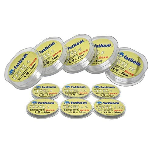 10号_整列巻きコイル ファゾム（fathom） 国産フロロカーボン ハリス ショックリーダー 10号 35lb 50m LEVEL 10 釣糸 磯釣り 船釣り