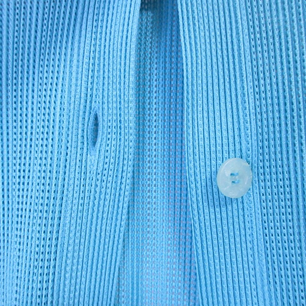 美品♡プリーツプリーズイッセイミヤケ/メッシュプリーツカーディガン/ブルー/3 美品 PLEATS PLEASE ISSEY MIYAKE プリーツプリーズ イッセイ