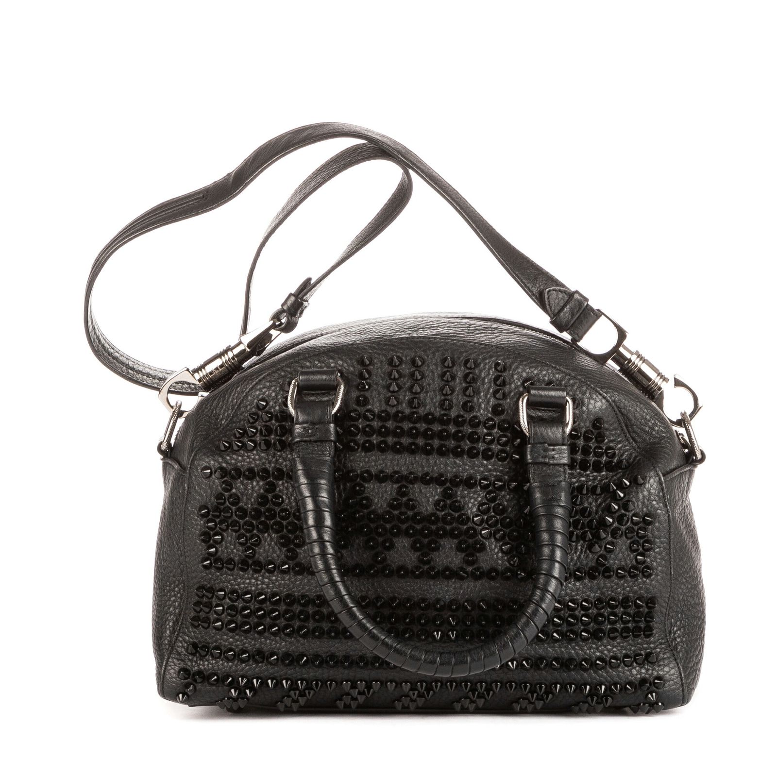 Louboutin ルブタンパネットーネ 小 ボストン黒スタッズ付きカーフスキンA NEXPOTALLINN_EU