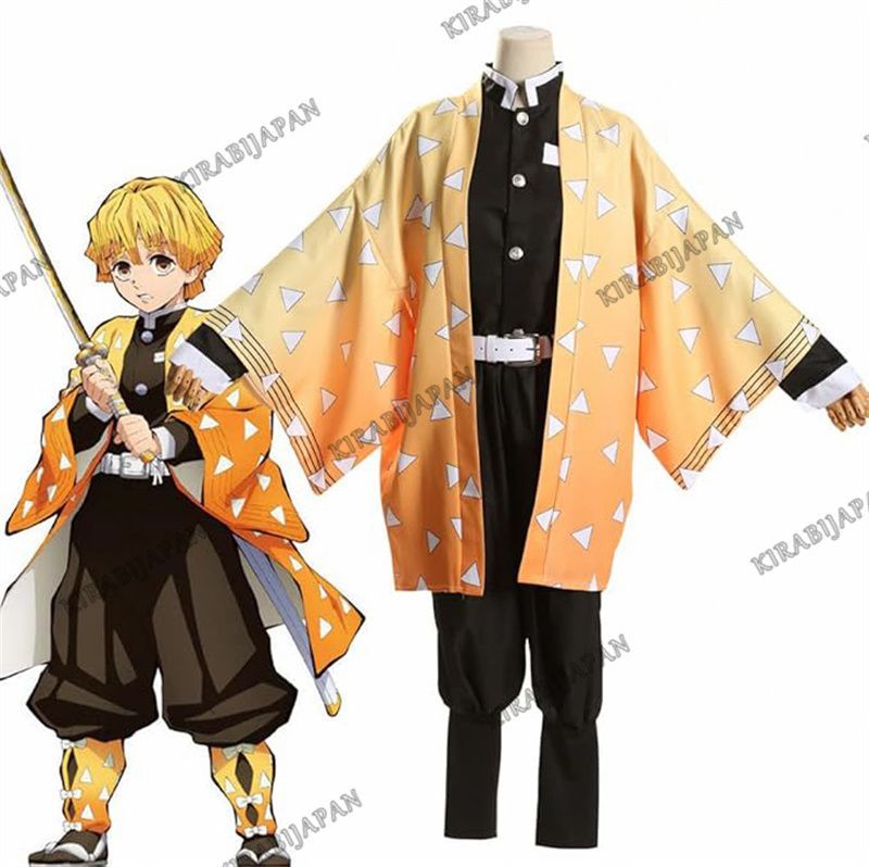 大人用 鬼滅の刃 我妻善逸 コスプレ 衣装 鬼殺隊 隊服