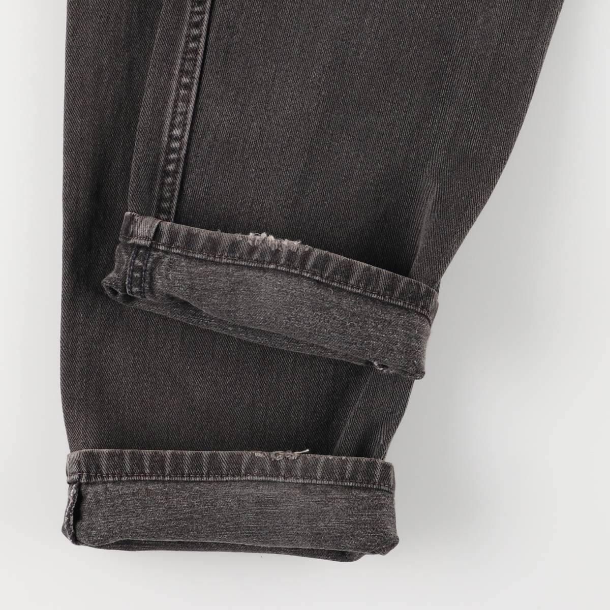 ブラックデニム テーパードデニムパンツ