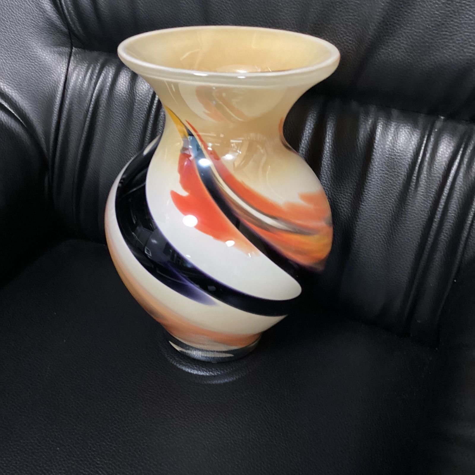 アートガラス ArtGLASS 昭和レトロ ガラス花瓶 ガラス工芸品