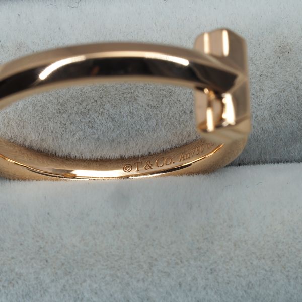 ティファニー リング ダイヤ ダイヤモンド 0.08ct Tワン 14号 K18PG  