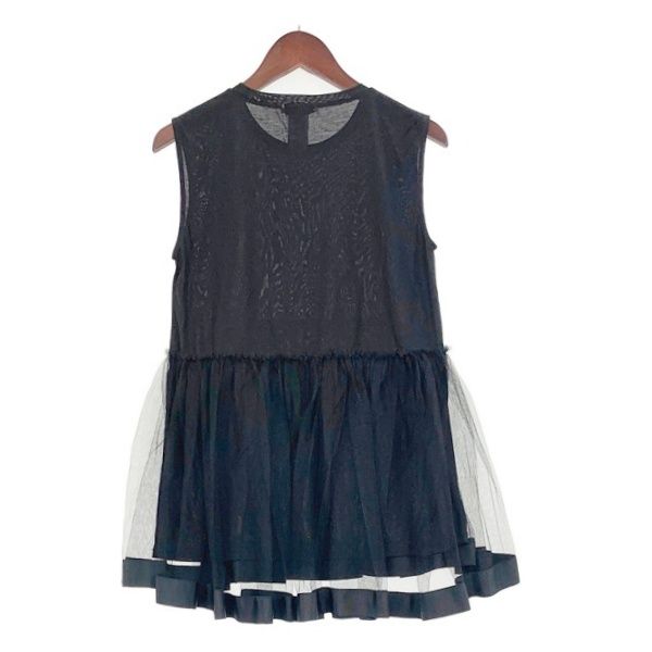 DOUBLE STANDARD CLOTHING ダブルスタンダードクロージング ノースリーブ カットソー タンク レディース サイズ38 M相当 ブラック トップス DL16025■ DOUBLE STANDARD CLOTHING｜ダブル スタンダード クロージングの