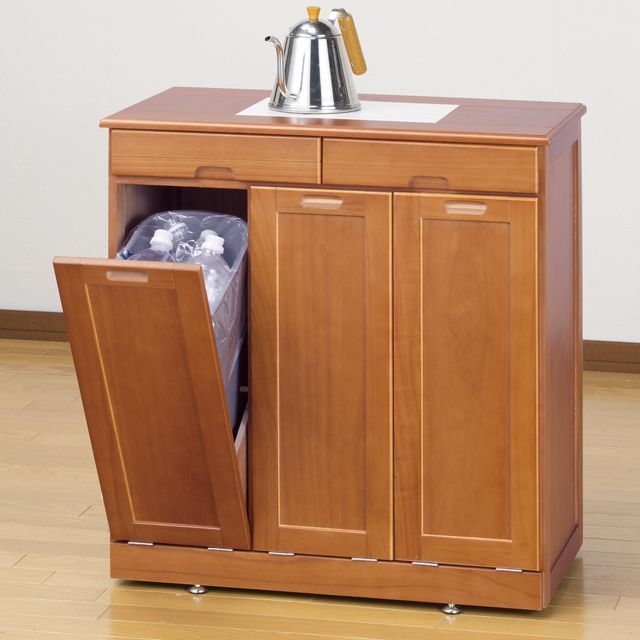 ショップ 天然木 分別 ダストボックス ごみ箱 2分別 タイル付き