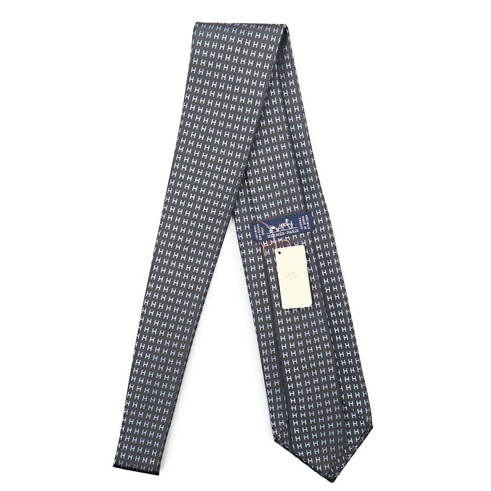 エルメス FACONNEE H ファソネ H H織り バイカラー ネクタイ 8CM